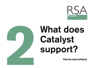 What does
Catalyst
support?
    thersa.org/catalyst
 