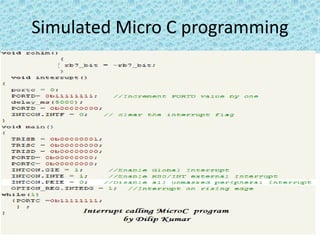 Simulated Micro C programming
 