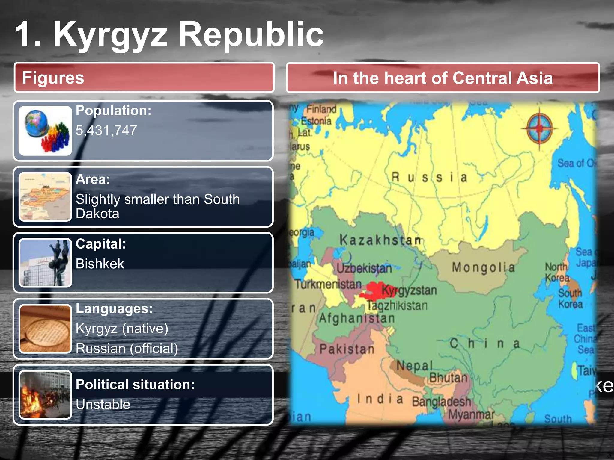 3501. Kyrgyz RepublicFiguresIn the heart of Central AsiaIssyk-Kul Lake