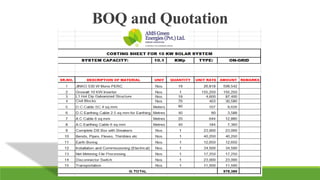 BOQ and Quotation
 