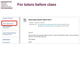 For tutors before class
 
