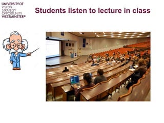 Students listen to lecture in class
 