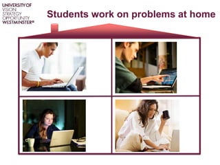 Students work on problems at home
 