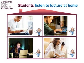 Students listen to lecture at home
 