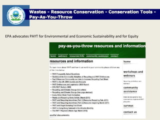 EPA advocates PAYT for Environmental and Economic Sustainability and for Equity
 