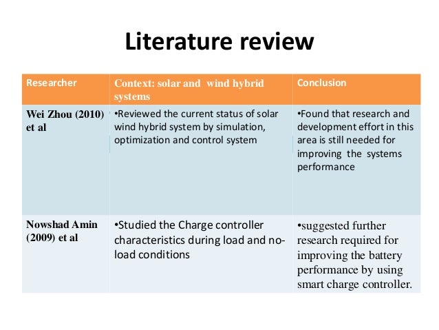 literature review of solar battery charger
