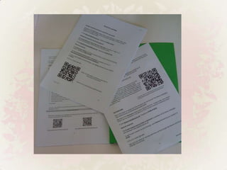 What are we using them for?Links to mobile friendly videosContact numbers / text messagesLink to full text of print journalsLinks to useful resourcesOn:Printed handouts, shelf ends, library catalogue, signage, anywhere with a flat surface…