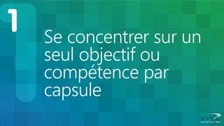 Se concentrer sur un seul objectif ou compétence par capsule  
