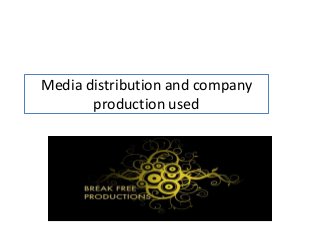 Media distribution and company
production used
 