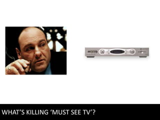 WHAT’S KILLING ‘MUST SEE TV’?
 