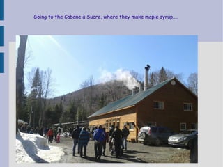 Going to the Cabane à Sucre, where they make maple syrup....

 