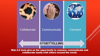 Web 2.0 tools give us the opportunity to connect, communicate and
         collaborate easily with others around the world.
 