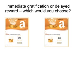 Immediate gratification or delayed reward – which would you choose? $15 $20 