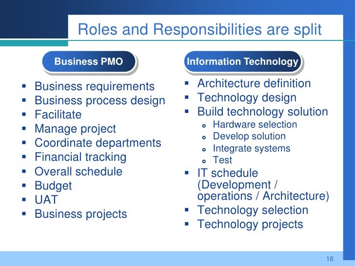 Information Technology Roles And Responsibilities Chart