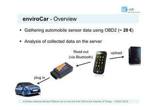 A Citizen Science Sensor Platform as a Live Link from GIS to the Internet of Things - AGILE 2013
enviroCar - Overview
Gath...