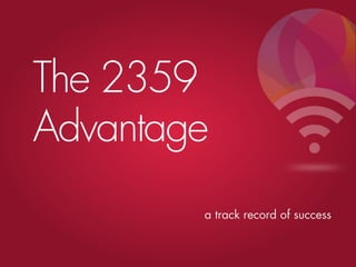 The 2359
Advantage
        a track record of success
 