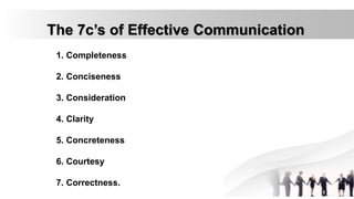 Communication, Seven C's of Communication and Barriers to Effective ...
