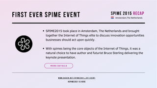 W W W . B A S E N . N E T / S P I M E 2 0 2 1 _ I O T - E V E N T
SPIME2015 took place in Amsterdam, The Netherlands and b...