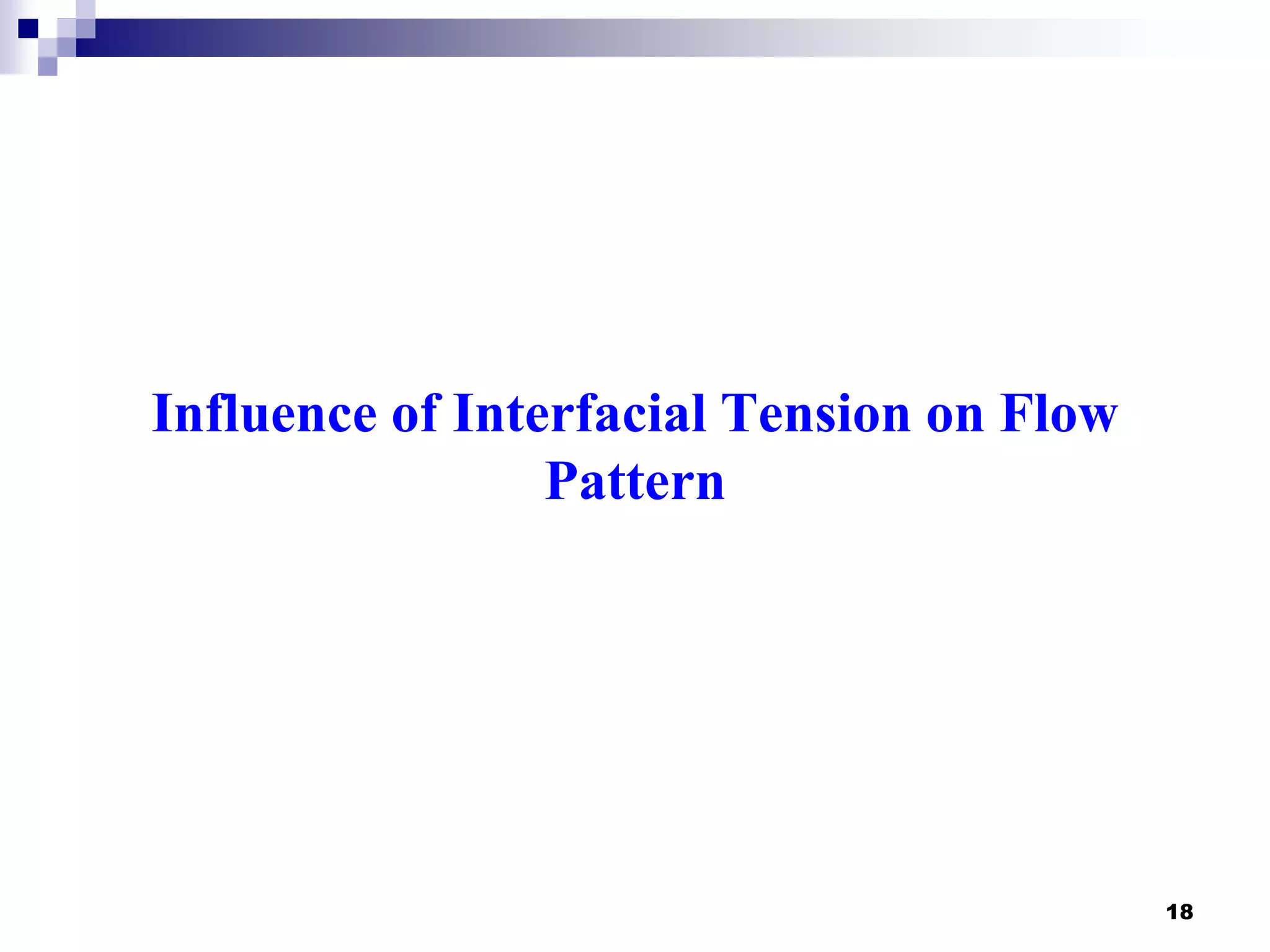 Influence of Interfacial Tension on Flow
Pattern
18
 