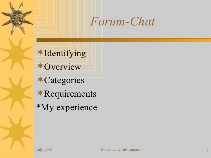 Presentation forum- Chat Presentation forum- Chat