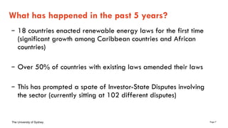 Lessons from renewable energy laws - how do countries legislate to support renewables to meet the needs of domestic consumers and renewables producers?