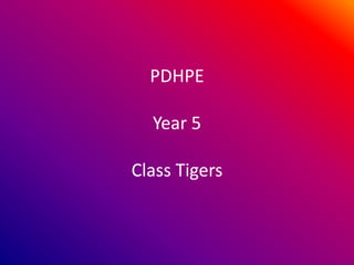 PDHPE Year 5Class Tigers 