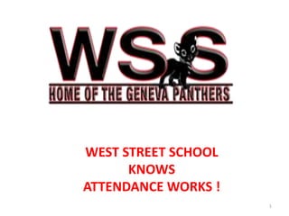 1
WEST STREET SCHOOL
KNOWS
ATTENDANCE WORKS !
 