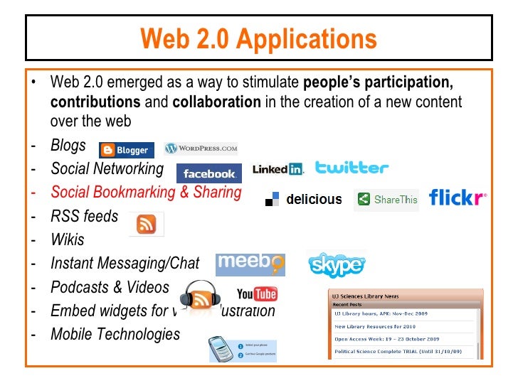  2.0 Applications Social Bookmarking