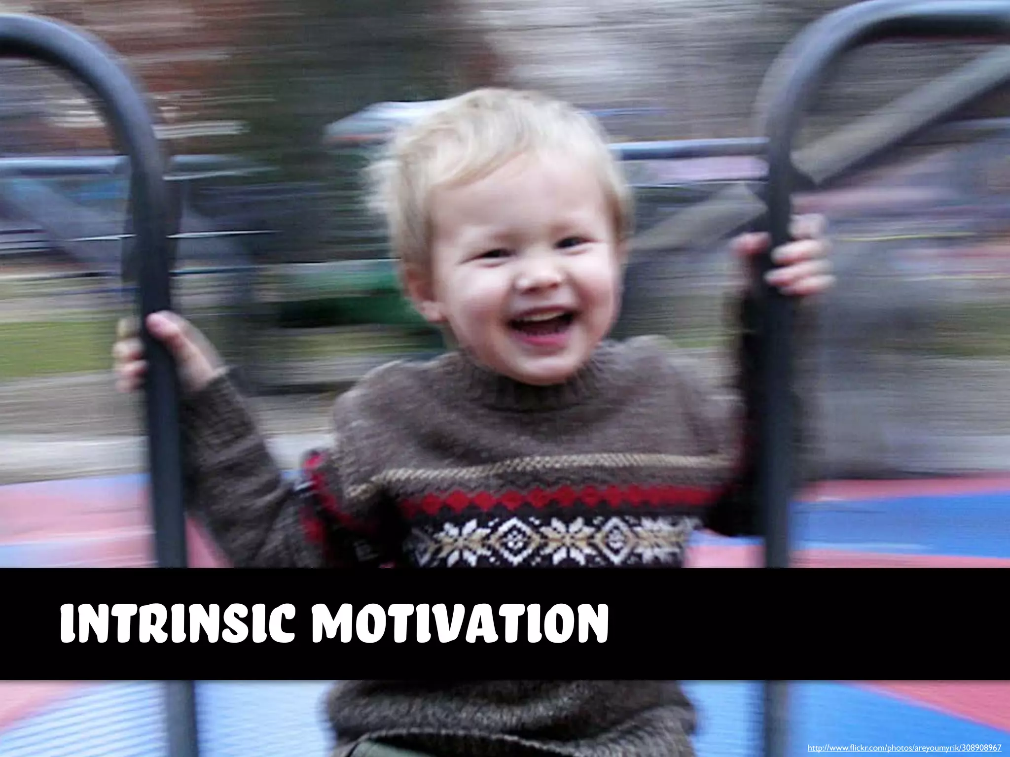 intrinsic motivation
http://www.ﬂickr.com/photos/areyoumyrik/308908967
 