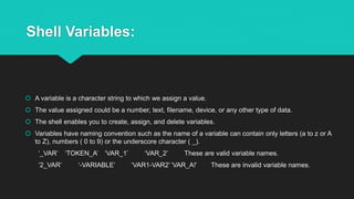 Wildcards, Simple Shell Programs and Shell Variables | PPTX | Operating ...