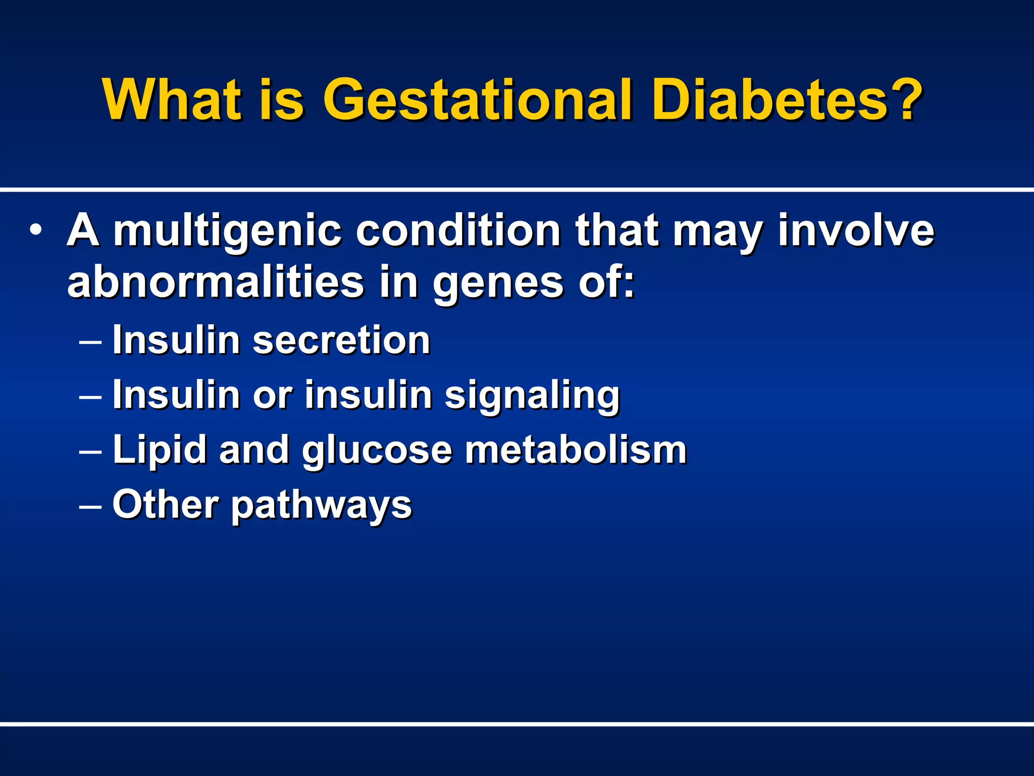 Gestational Diabetes Define Consequences Management Ppt