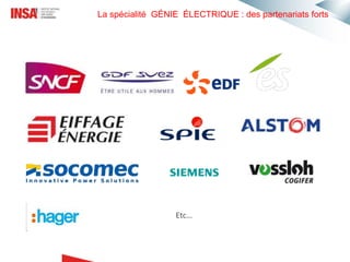 La spécialité GÉNIE ÉLECTRIQUE : des partenariats forts
Etc…
 