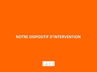 NOTRE DISPOSITIF D’INTERVENTION
 