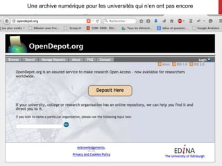 Une archive numérique pour les universités qui n’en ont pas encore
 