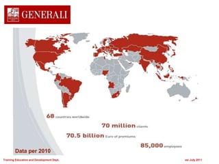 Data per 2010
Training Education and Development Dept. ver.July 2011
 