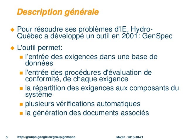 genspec gratuit