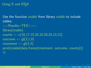 . . . . . . 
Types of Functions in LATEX 
Ways to organize or include data: 
verbatim 
itemize 
enumerate 
 