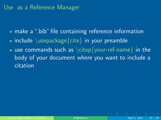 . . . . . . 
Including Math in LATEX 
Note that our example .tex  