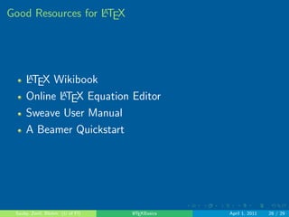 . . . . . . 
Including Math in LATEX 
The example .tex  