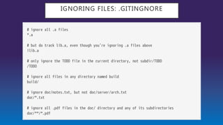IGNORING FILES: .GITINGNORE
 