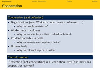 Cooperation, Reputation & Gossiping | PPT