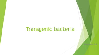 Transgenic bacteria
Manjunath, G.A
 