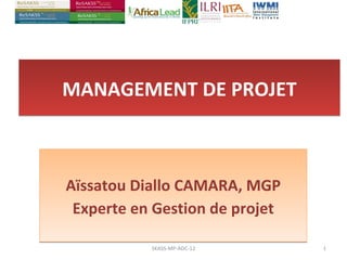 MANAGEMENT DE PROJET



Aïssatou Diallo CAMARA, MGP
 Experte en Gestion de projet

           SKASS-MP-ADC-12      1
 