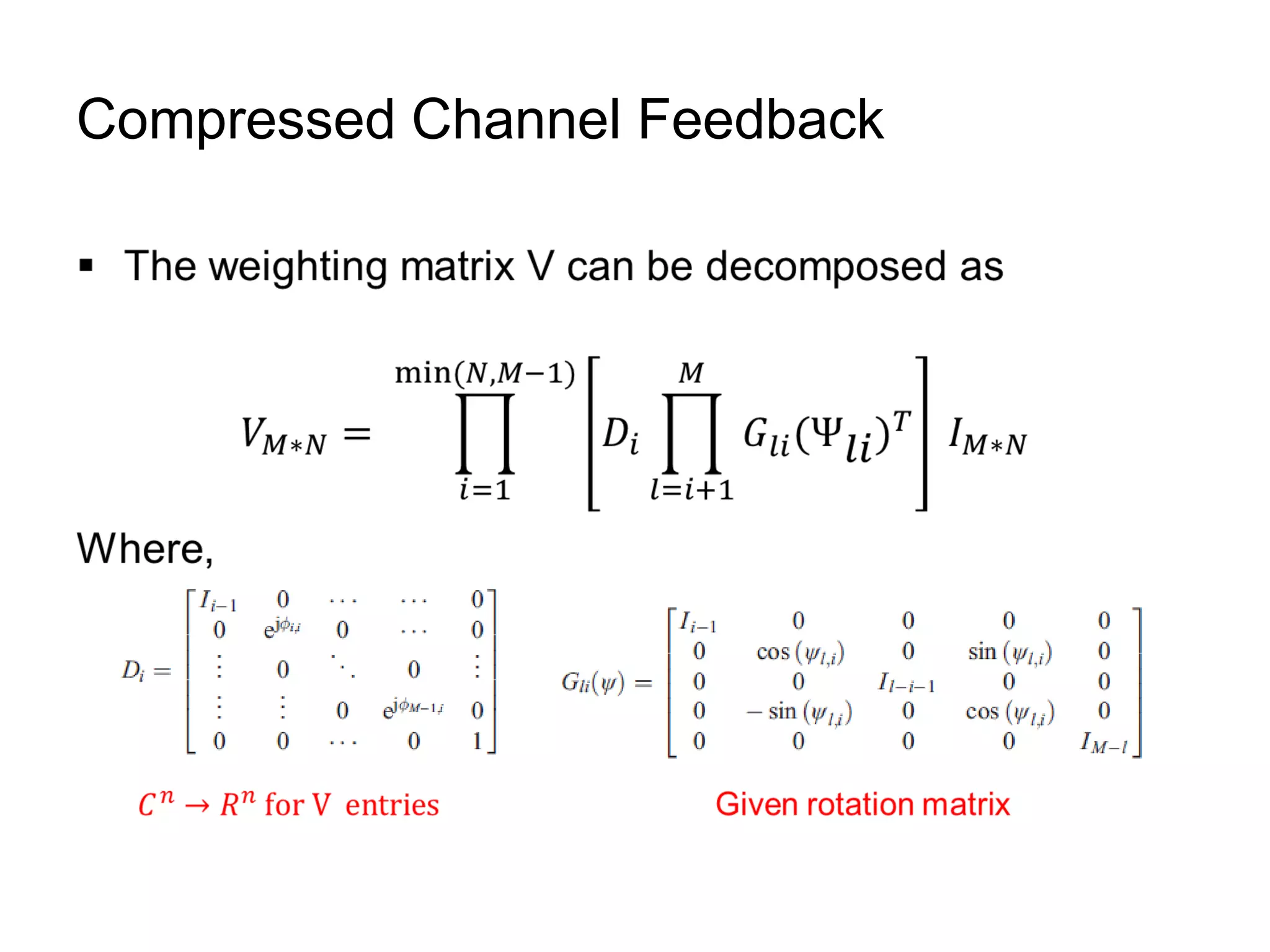 Compressed Channel Feedback
 