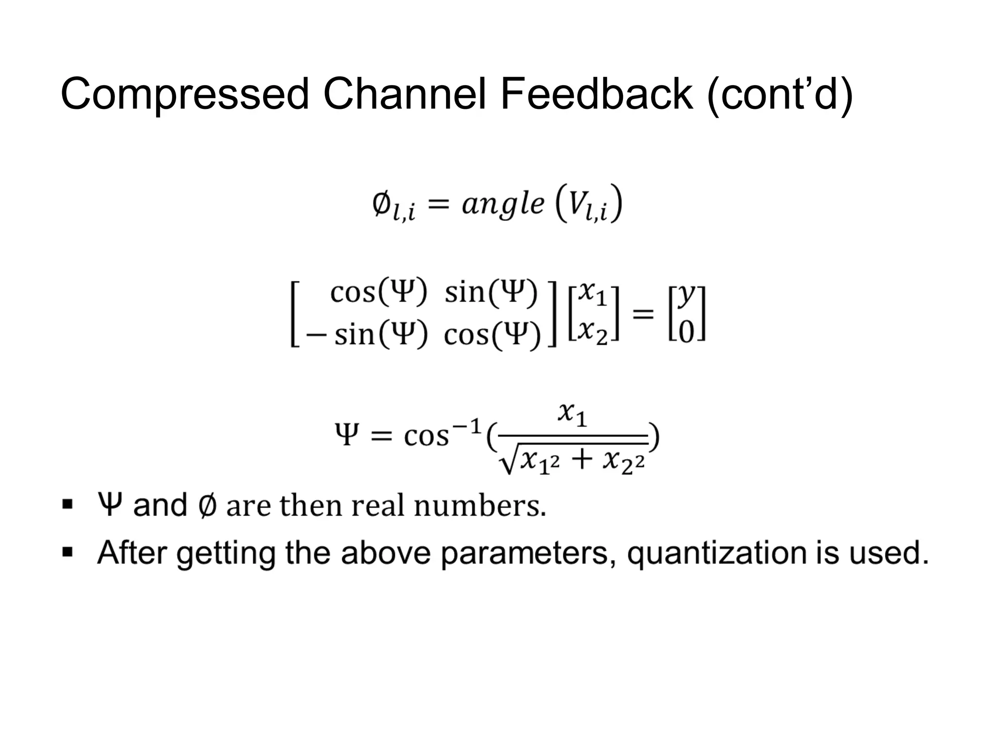 Compressed Channel Feedback (cont’d)
 