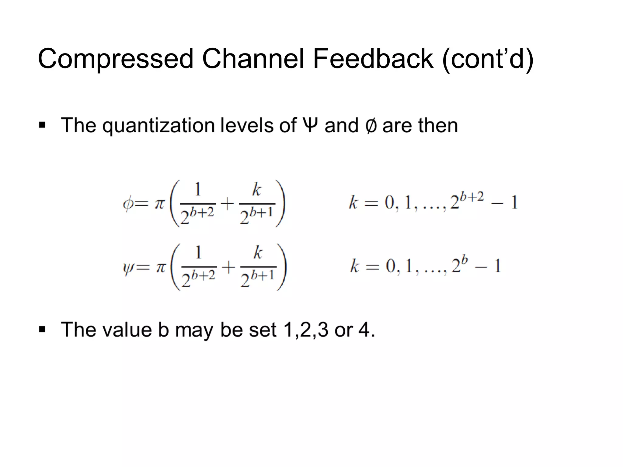 Compressed Channel Feedback (cont’d)
 