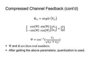 Compressed Channel Feedback (cont’d)
 