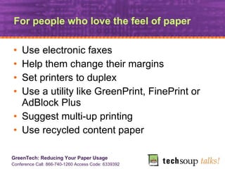 GreenTech: Reducing Your Paper Usage | PPT
