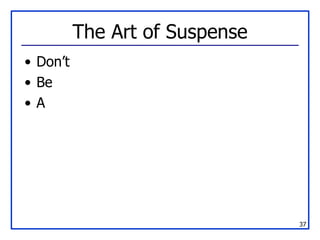 The Art of Suspense Don’t Be A 