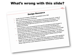 What’s wrong with this slide?
 